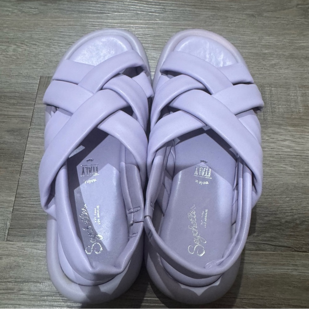 Seychelles Punchline Strappy Slingback Leather Sandals in Purple - Picture 3 of 9